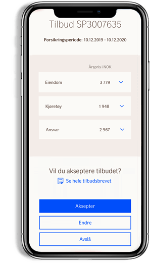 Forsikringsavtale på Mine sider